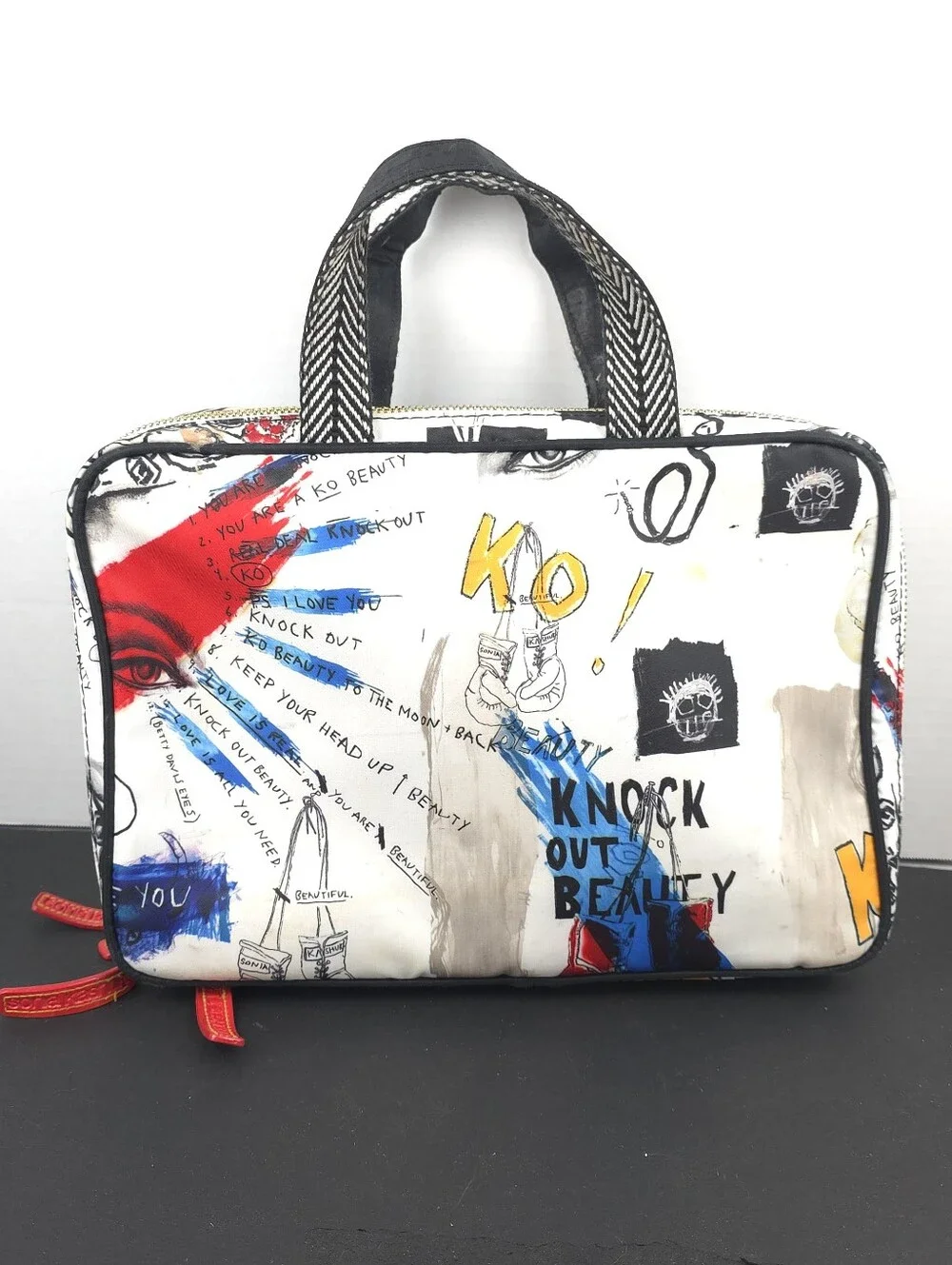 Sonia Kashuk Knockout Beauty Makeup Bag Cosmetic Case Travel Organizer Graffiti.